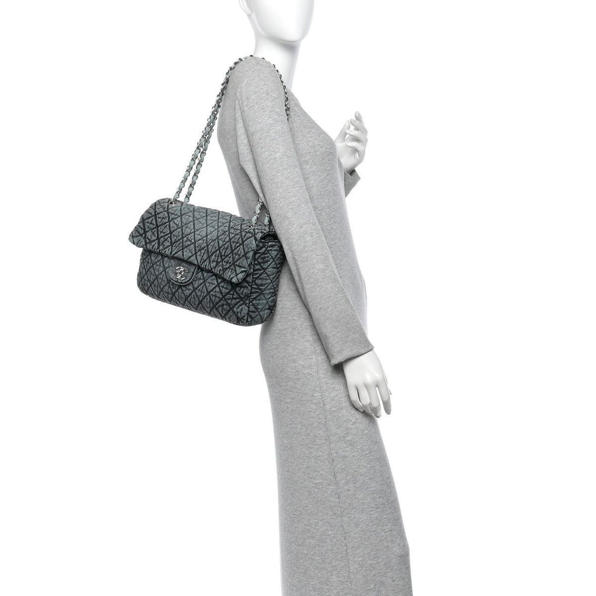 Chanel Denim Quilted Denimpression Flap Blue Black 1982470