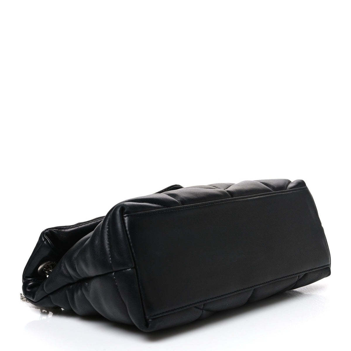 Saint Laurent Lambskin Quilted Small Loulou Puffer Satchel Black