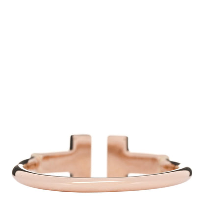 Tiffany 18K Rose Gold Diamond T Wire Ring 51 5.75
