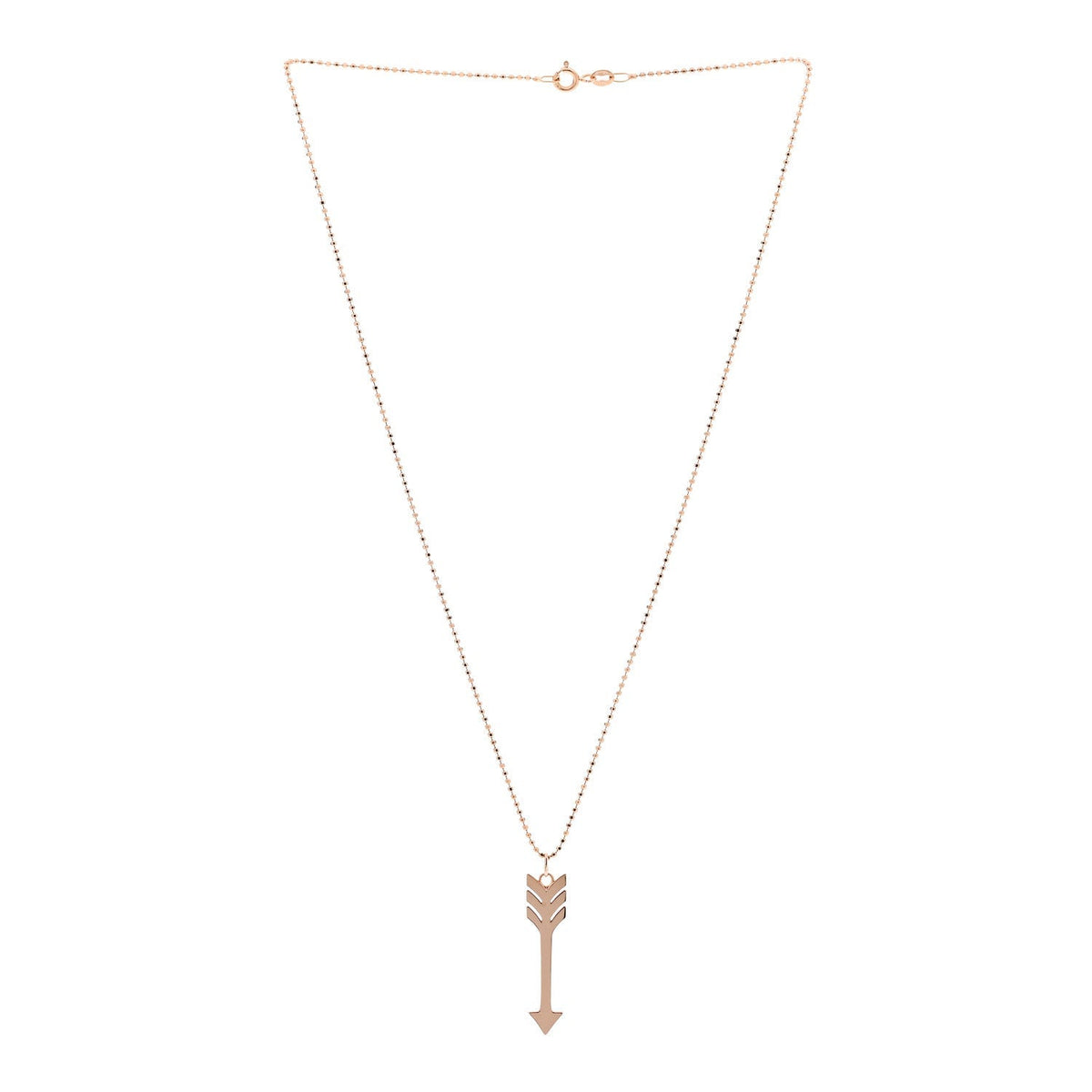 Jennifer Meyer 18K Rose Gold Diamond Arrow Pendant Necklace