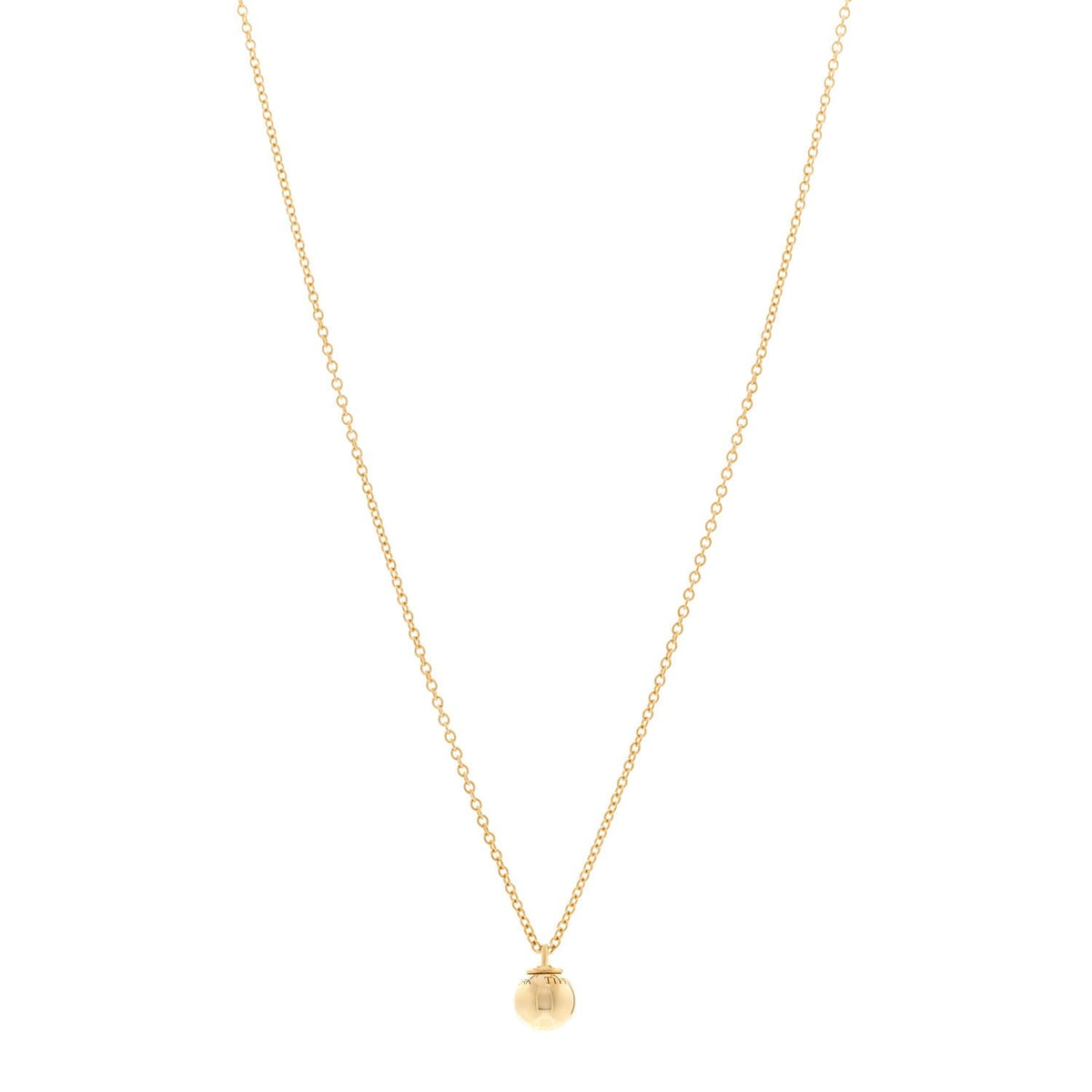 Tiffany 18K Yellow Gold 8mm HardWear Ball Pendant Necklace