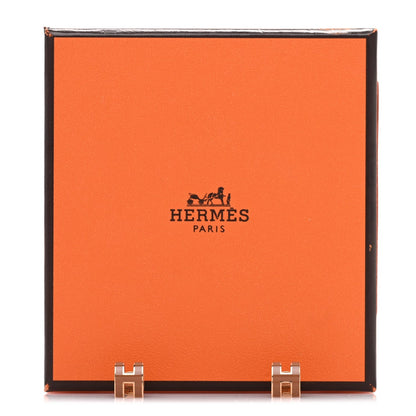 Hermes Rose Gold Lacquered Mini Pop H Earrings New Gold