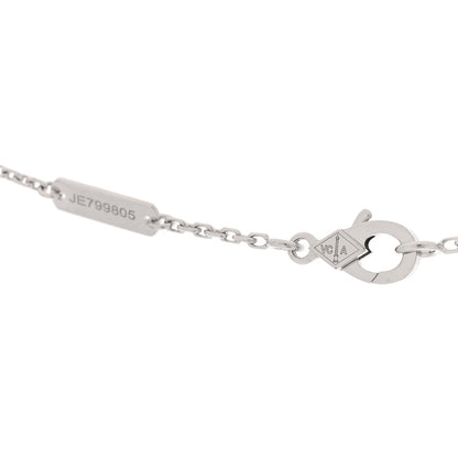 Van Cleef & Arpels 18K White Gold Chalcedony Vintage Alhambra Pendant Necklace