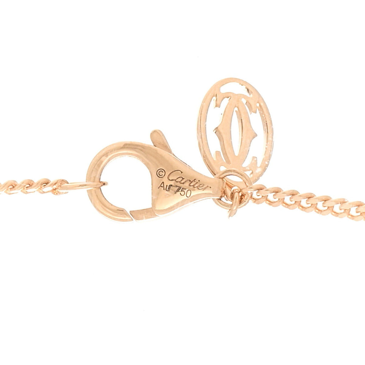 Cartier 18K Tricolor Gold Diamond Trinity Cushion Pendant Necklace