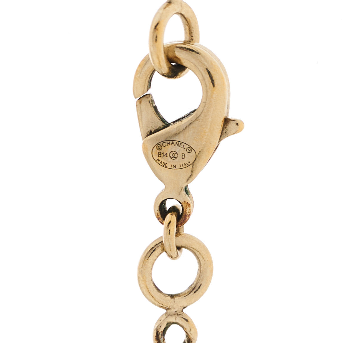 Chanel Pearl Crystal CC Pendant Necklace Gold
