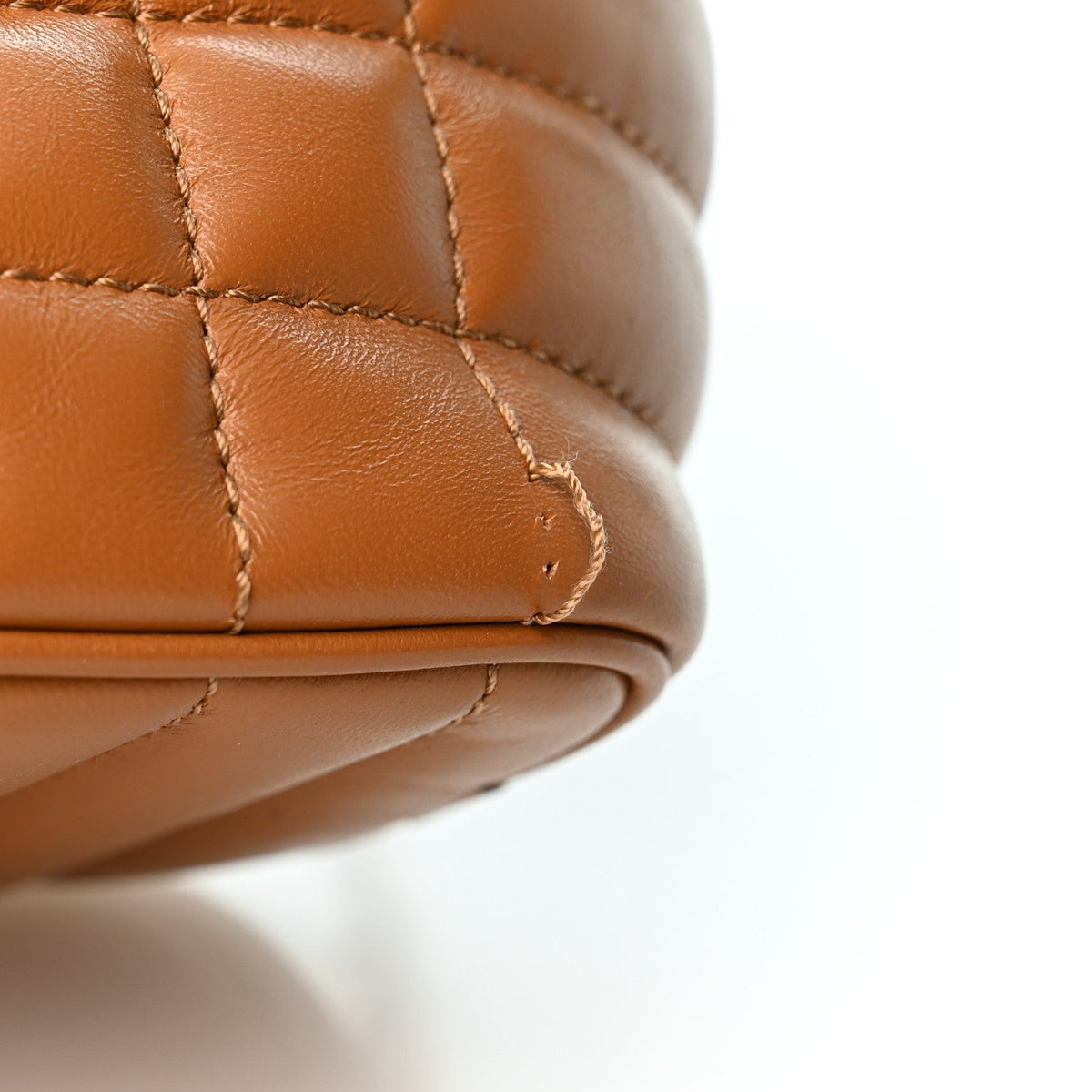 Burberry Lambskin Quilted Mini Lola Bucket Bag Maple Brown