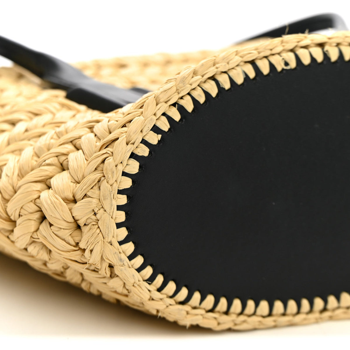 Bottega Veneta Raffia Calfskin Small Arco Basket Black 1945702