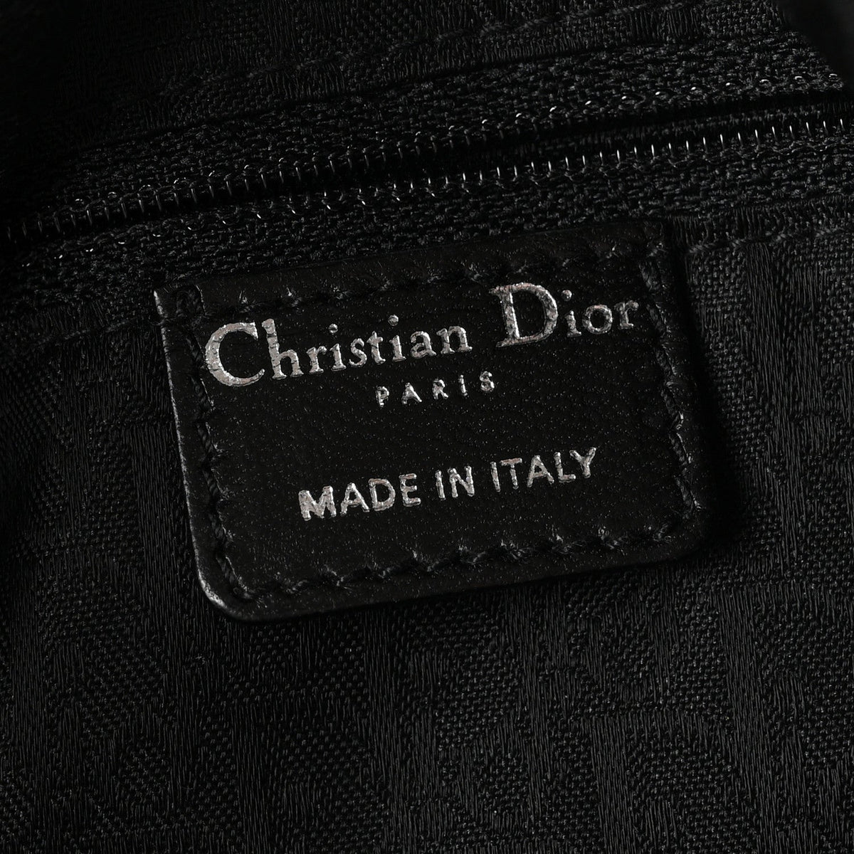Christian Dior Lambskin Cannage Large Dior Soft Hobo Black