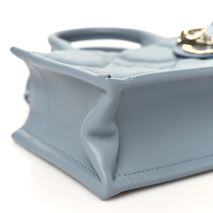 Christian Dior Calfskin Macrocannage Mini Book Tote Cloud Blue