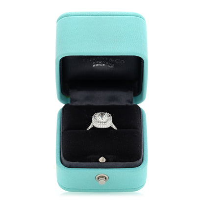 Tiffany Platinum Diamond Soleste Cushion Cut Double Halo Ring 47 4