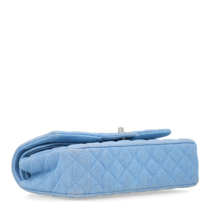 Chanel Denim Quilted Medium Double Flap Light Blue 1988543