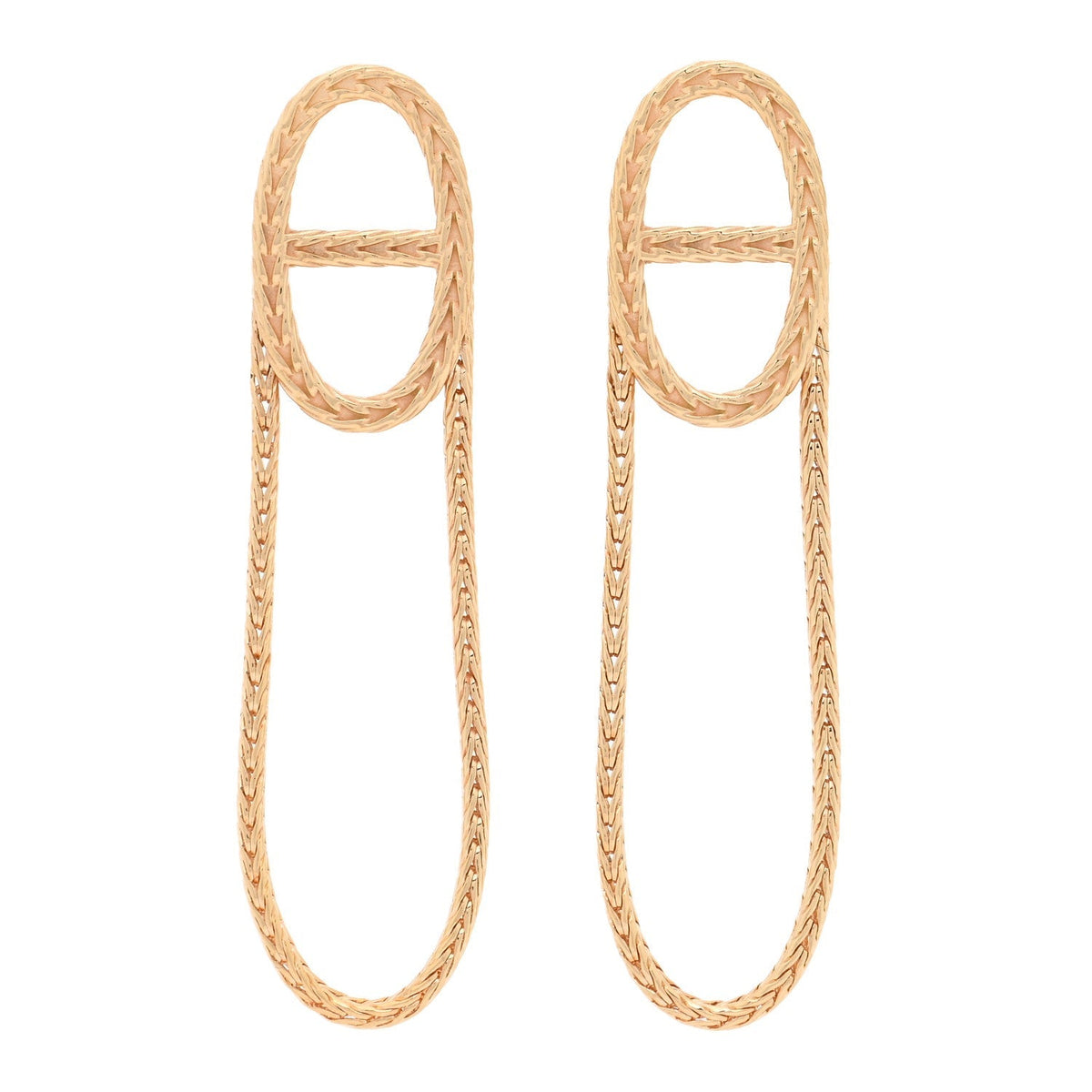 Hermes 18K Yellow Gold PM Chain d'Ancre Danae Earrings