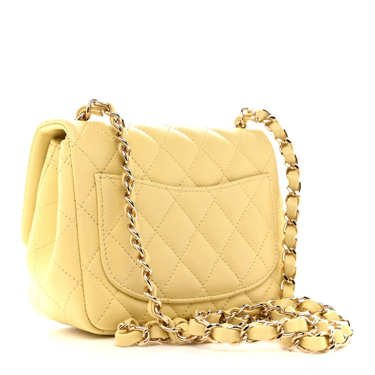 Chanel Lambskin Quilted Mini Square Flap Bag Light Yellow 1871452