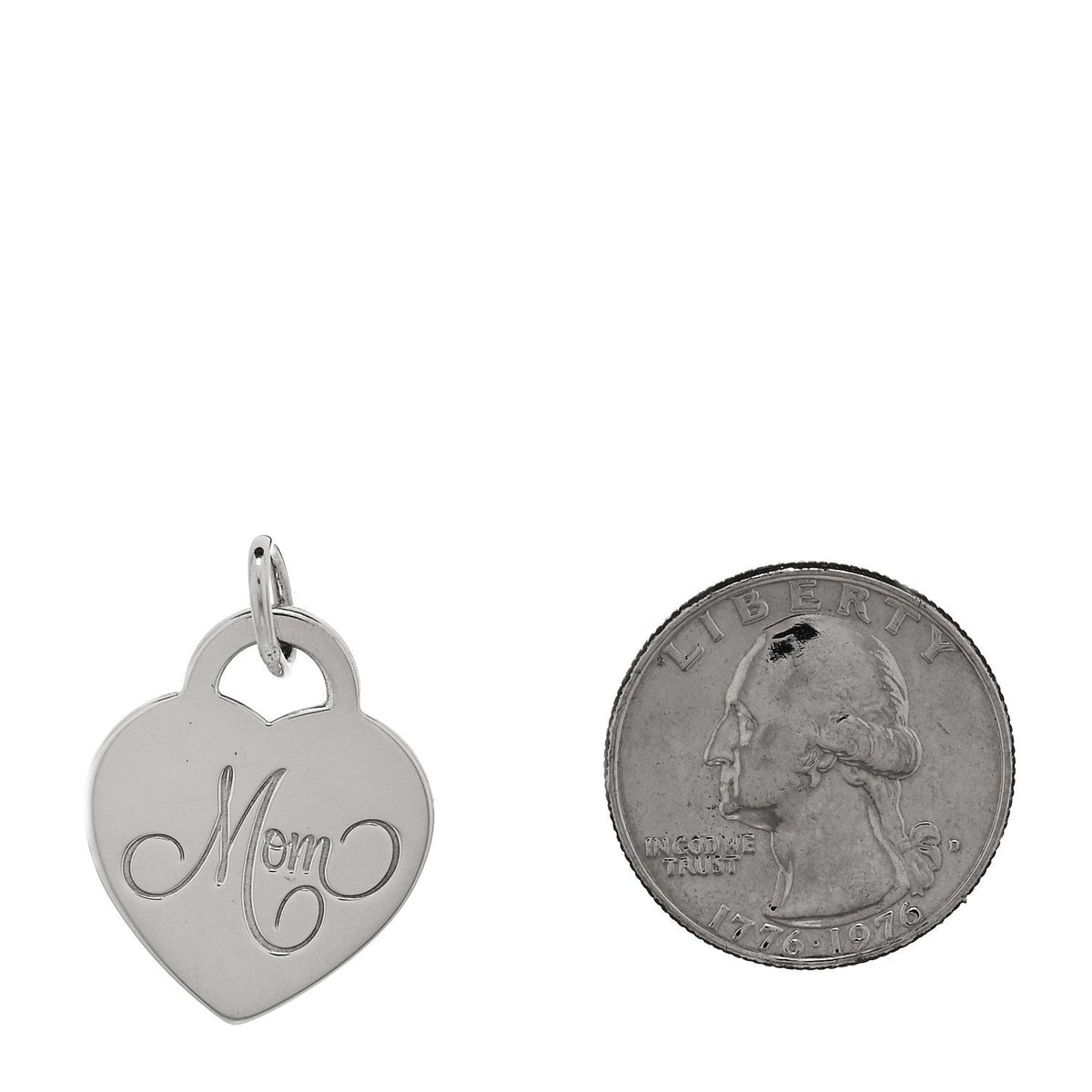 Tiffany Sterling Silver Mom Heart Tag Charm