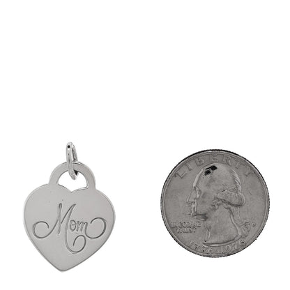 Tiffany Sterling Silver Mom Heart Tag Charm