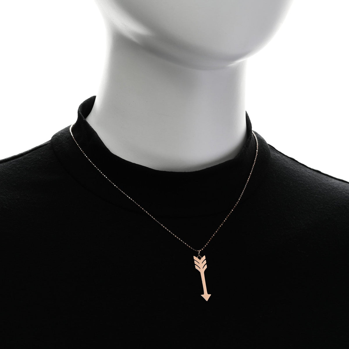 Jennifer Meyer 18K Rose Gold Diamond Arrow Pendant Necklace