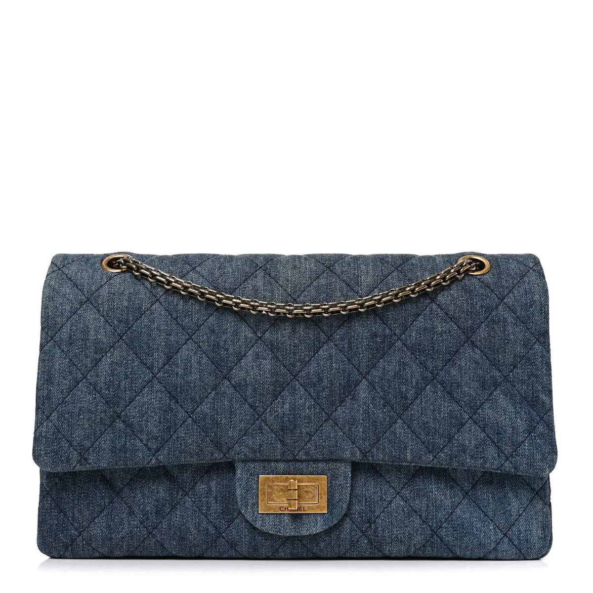 Chanel Denim Quilted 2.55 Reissue 227 Flap Blue