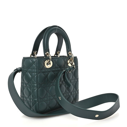 Christian Dior Lambskin Cannage Small My ABCDior Lady Dior Dark Green