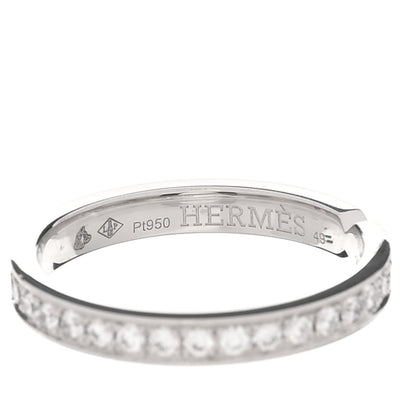 Hermes Platinum Diamond Eternity Band Ring 49 5