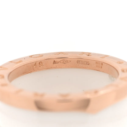 Bulgari 18K Rose Gold White Ceramic B.Zero1 Four-Band Ring 49 5