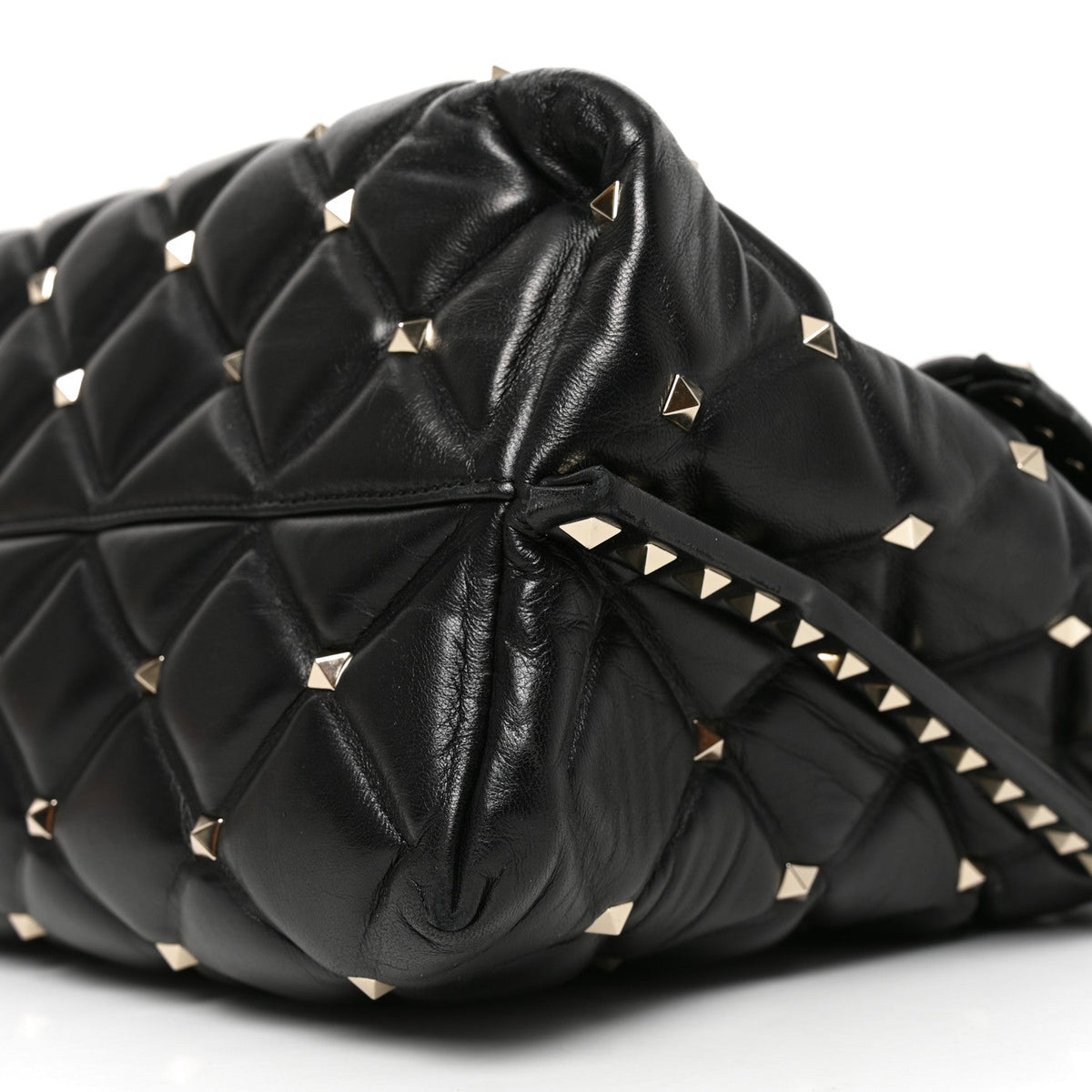 Valentino Garavani Nappa Large Candystud Top Handle Bag Black