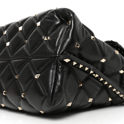 Valentino Garavani Nappa Large Candystud Top Handle Bag Black