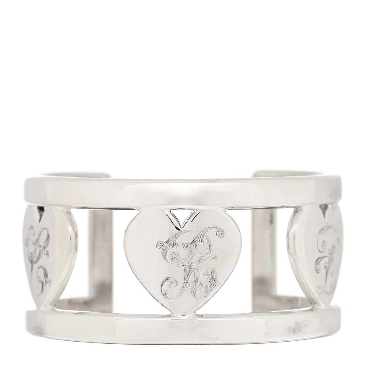 Tiffany Sterling Silver Stencil Heart Cuff Bracelet