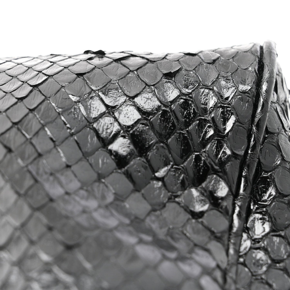 Gucci Snakeskin Half Horsebit Medium Shoulder Bag Black