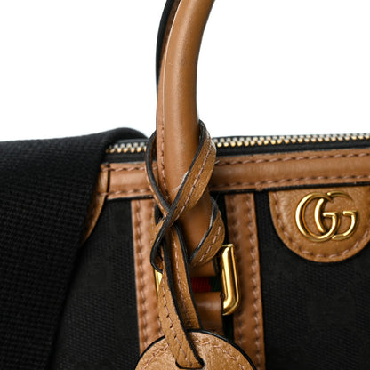 Gucci Monogram Dollar Calfskin Web Mini Bauletto Duffle Bag Black