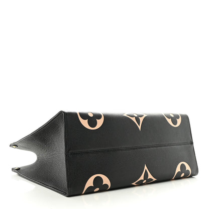 Louis Vuitton Empreinte Monogram Giant Onthego GM Tote Bag Black Beige