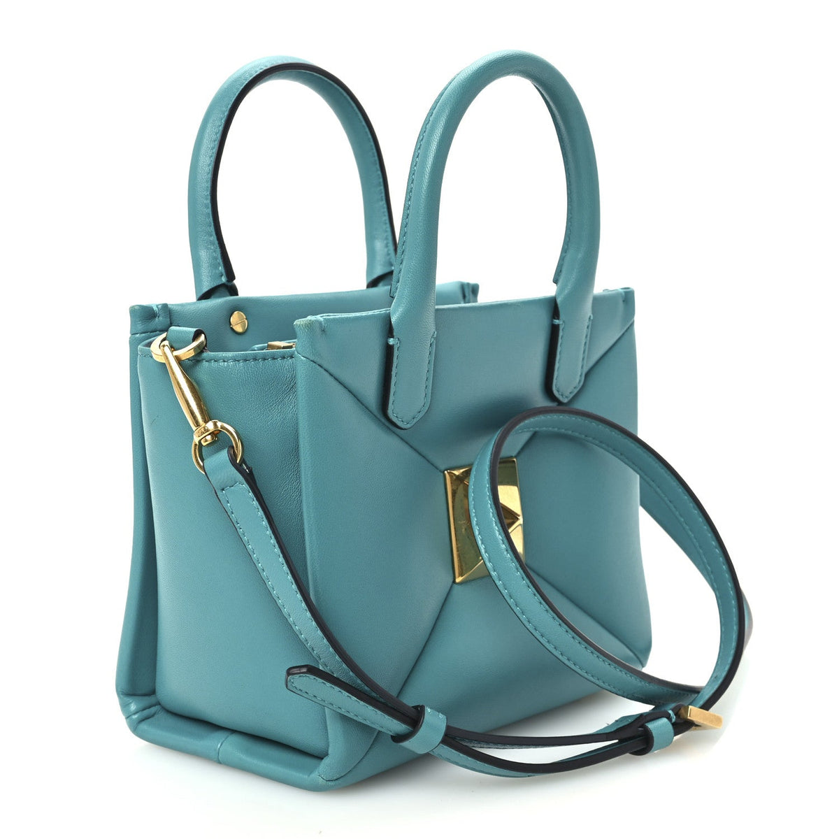 Valentino Garavani Nappa Small One Stud Handbag Marine Green