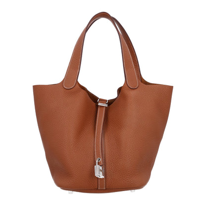 Hermes Taurillon Clemence Picotin Lock 22 MM Bag Gold