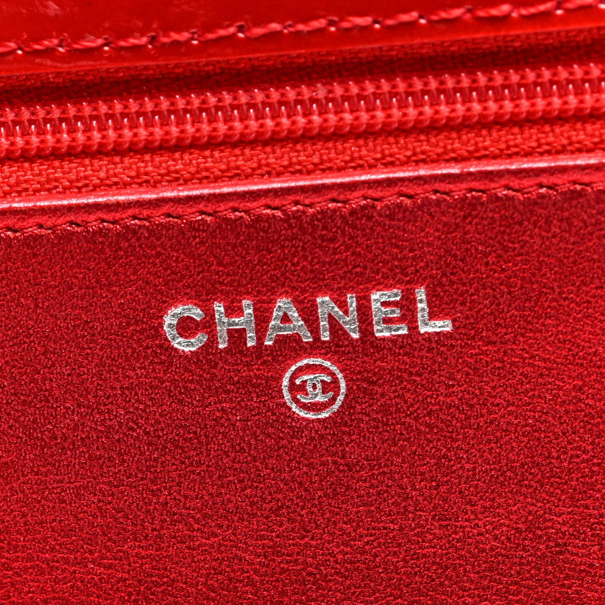 Chanel Metallic Patent Calfskin Quilted Boy Wallet On Chain Red 1985854
