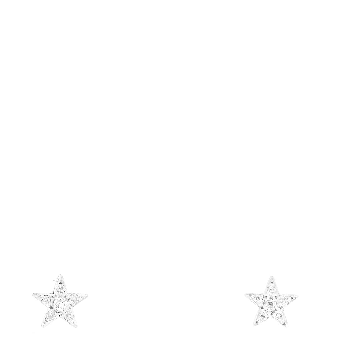 Jennifer Meyer 18K White Gold Diamond Mini Star Stud Earrings