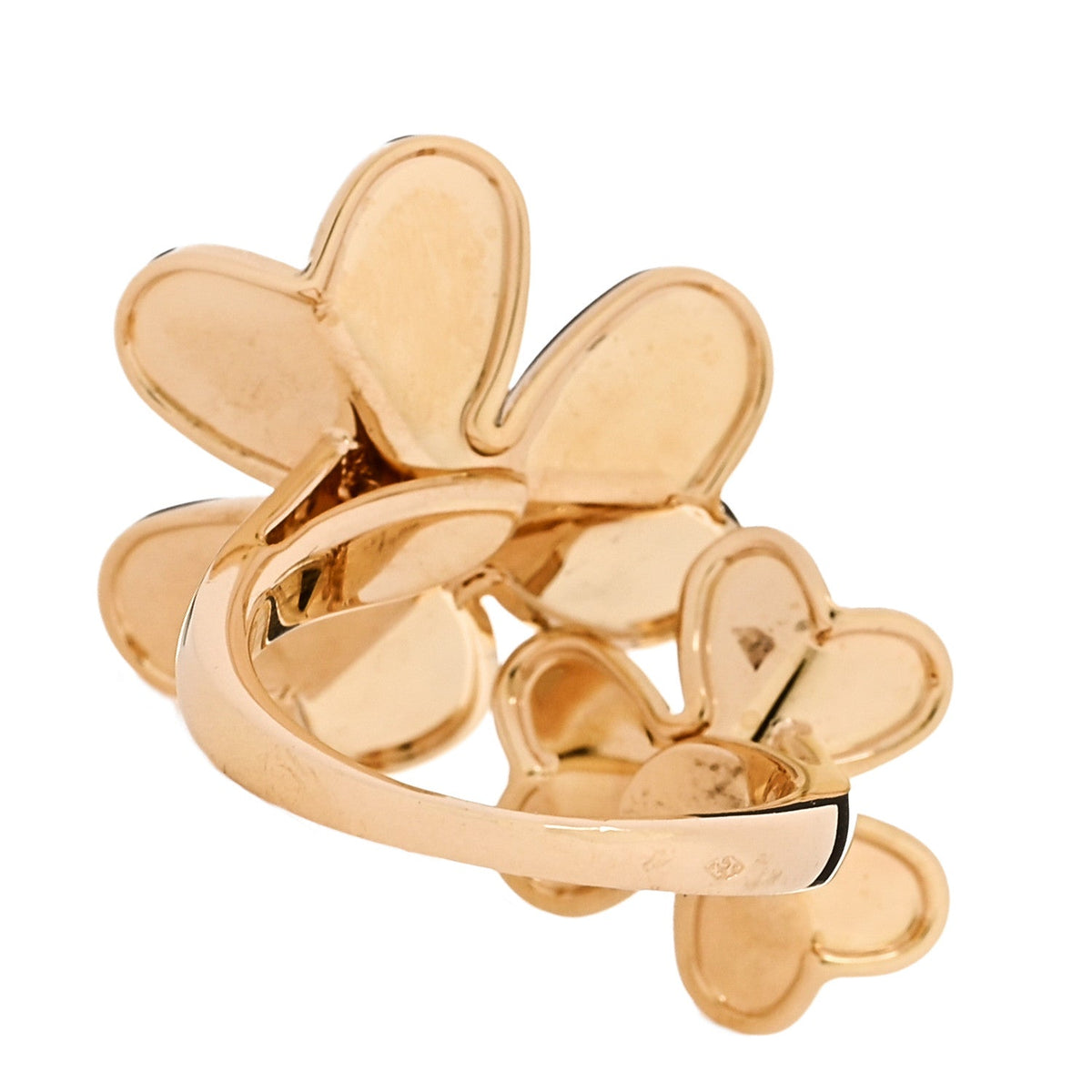 Van Cleef & Arpels 18K Yellow Gold Diamond Frivole Ring 54 7