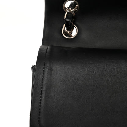 Chanel Patent Chevron Quilted Jumbo Double Flap Bag Black