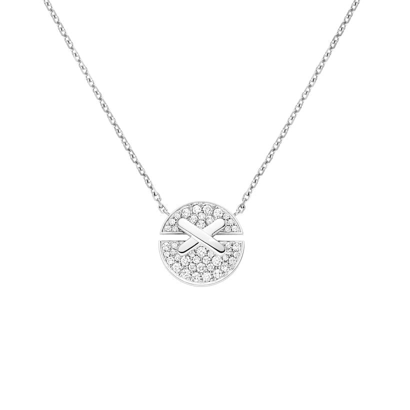 18K White Gold Diamonds Chaumet Jeux De Liens Harmony Small Model Pendant