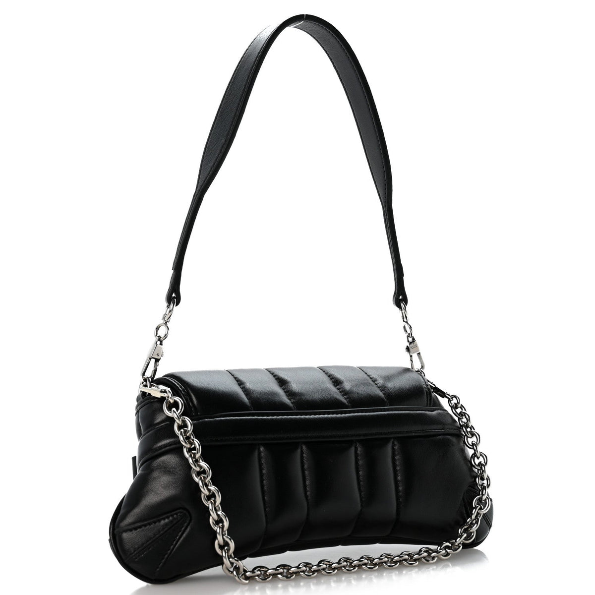 Gucci Nappa Matelasse Small Maxi Horsebit Shoulder Bag Black
