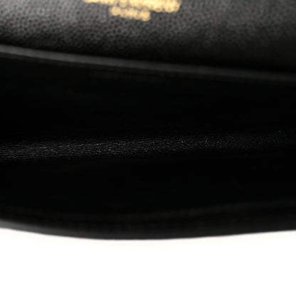 Saint Laurent Grain de Poudre Uptown Chain Wallet Black