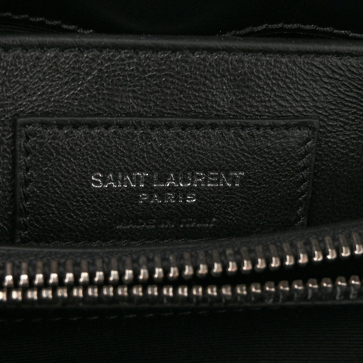 Saint Laurent Calfskin Y Quilted Monogram Small Loulou Chain Satchel Black