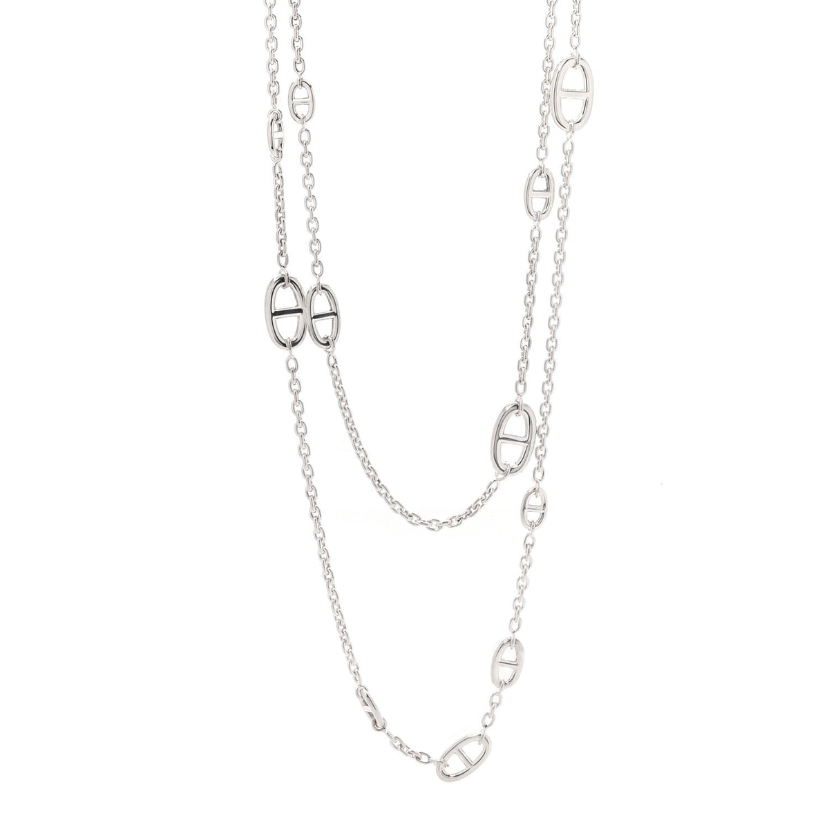 Hermes Sterling Silver Farandole Necklace 160