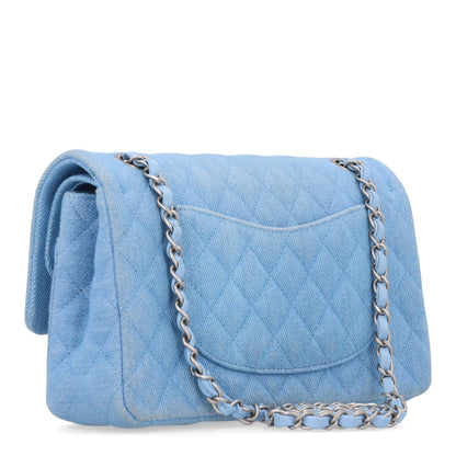 Chanel Denim Quilted Medium Double Flap Light Blue 1988543