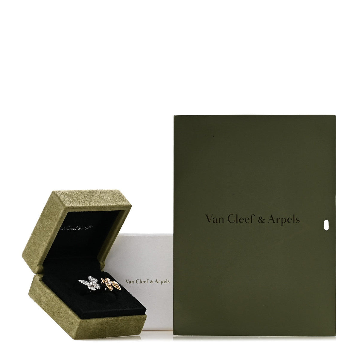 Van Cleef & Arpels 18K Gold Two Butterfly Ring 50 5.25