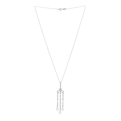 Tiffany Platinum Diamond Legacy Pear Drop Pendant Necklace