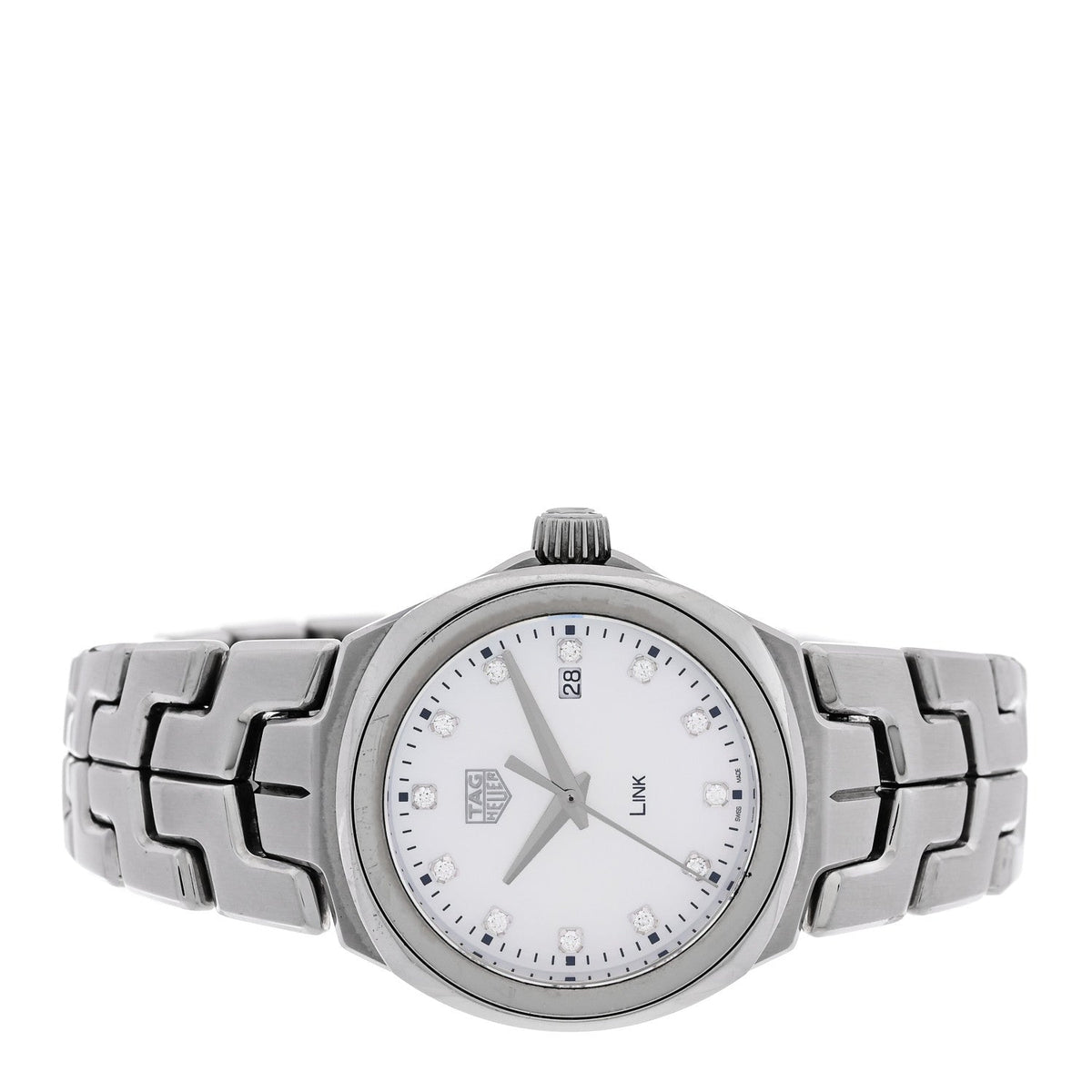 Tag Heuer Stainless Steel Diamond Mother of Pearl 32mm Link Watch WBC1312