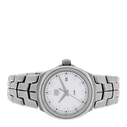 Tag Heuer Stainless Steel Diamond Mother of Pearl 32mm Link Watch WBC1312