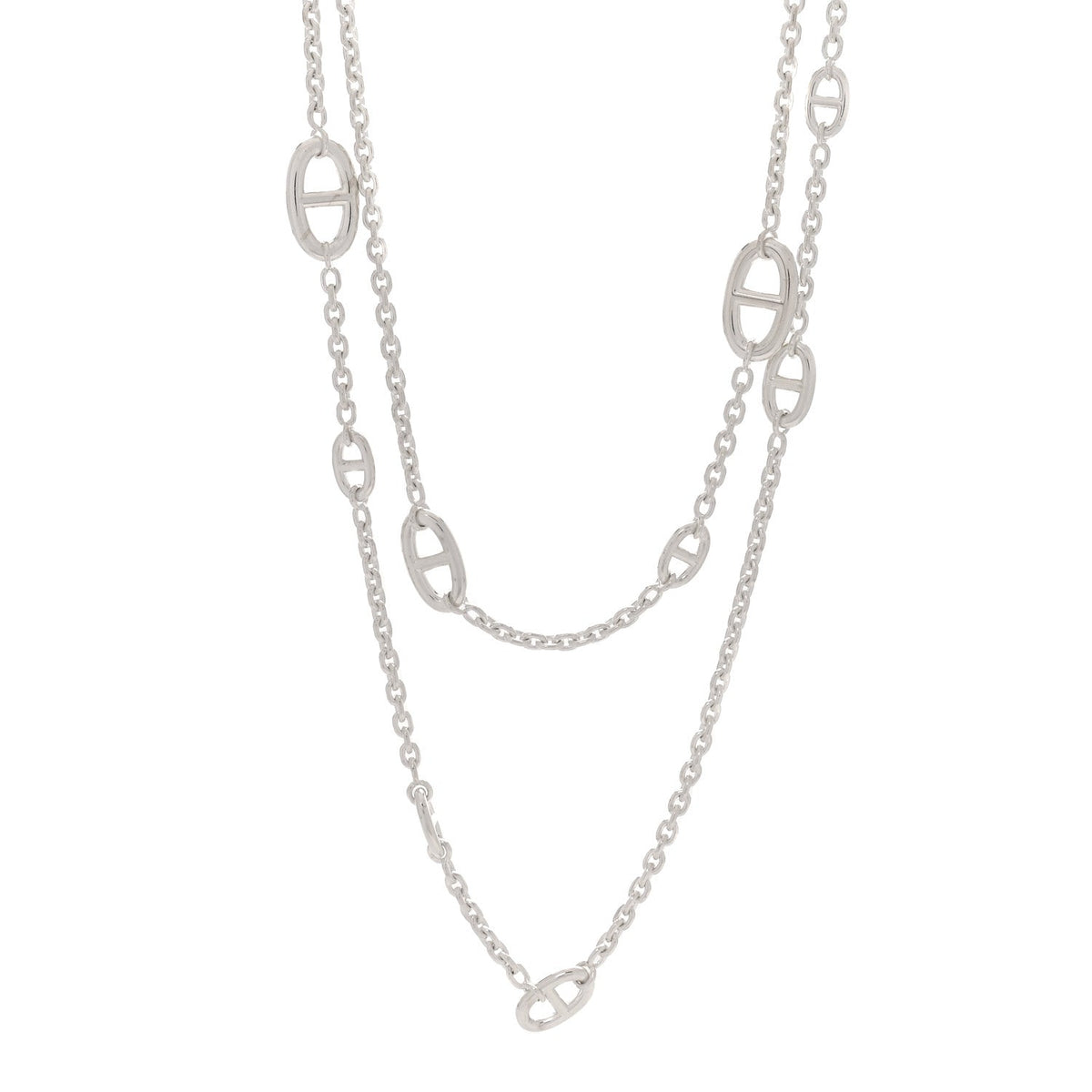 Hermes Sterling Silver Farandole Necklace 120