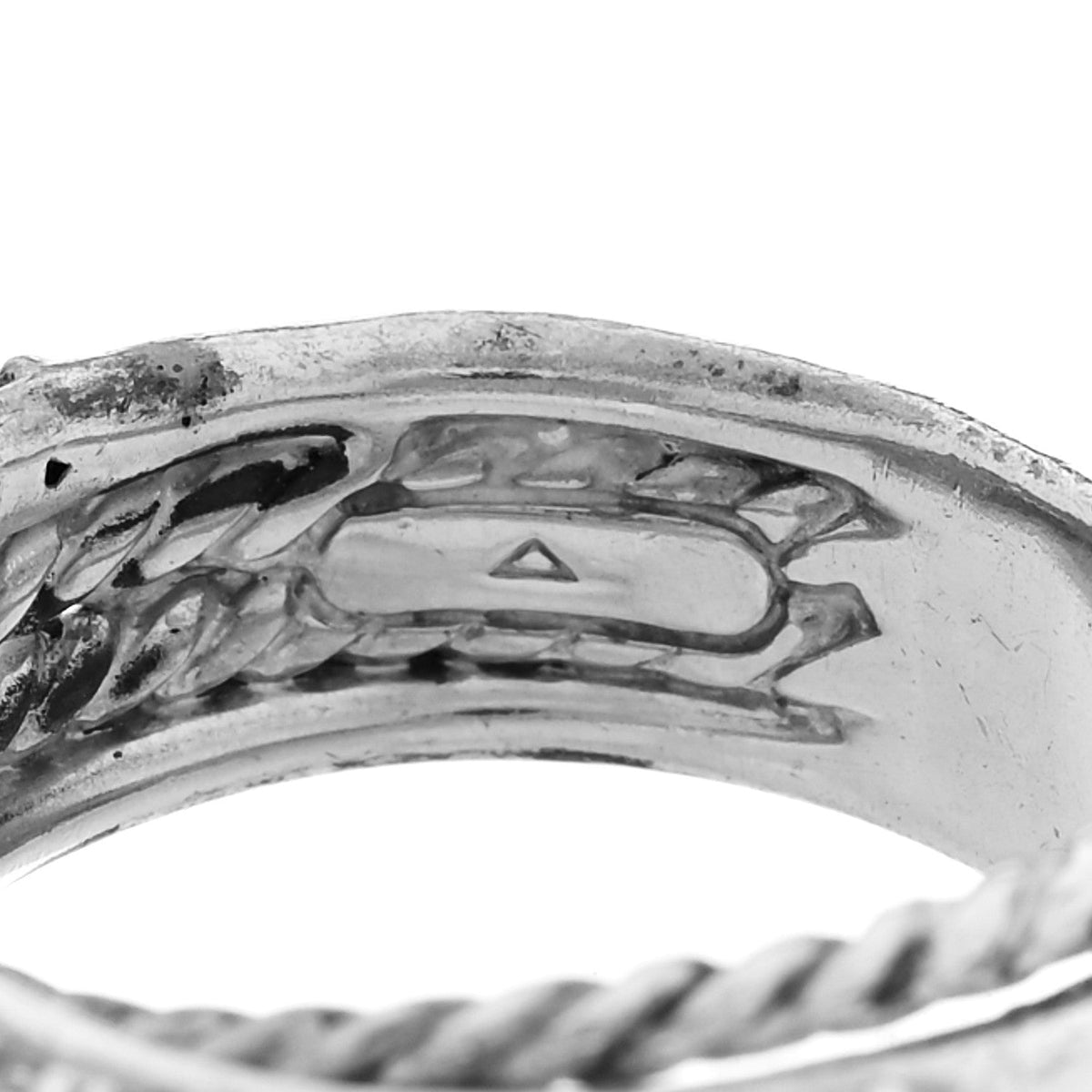 David Yurman Sterling Silver Diamond 7mm Crossover Ring 50 5.5