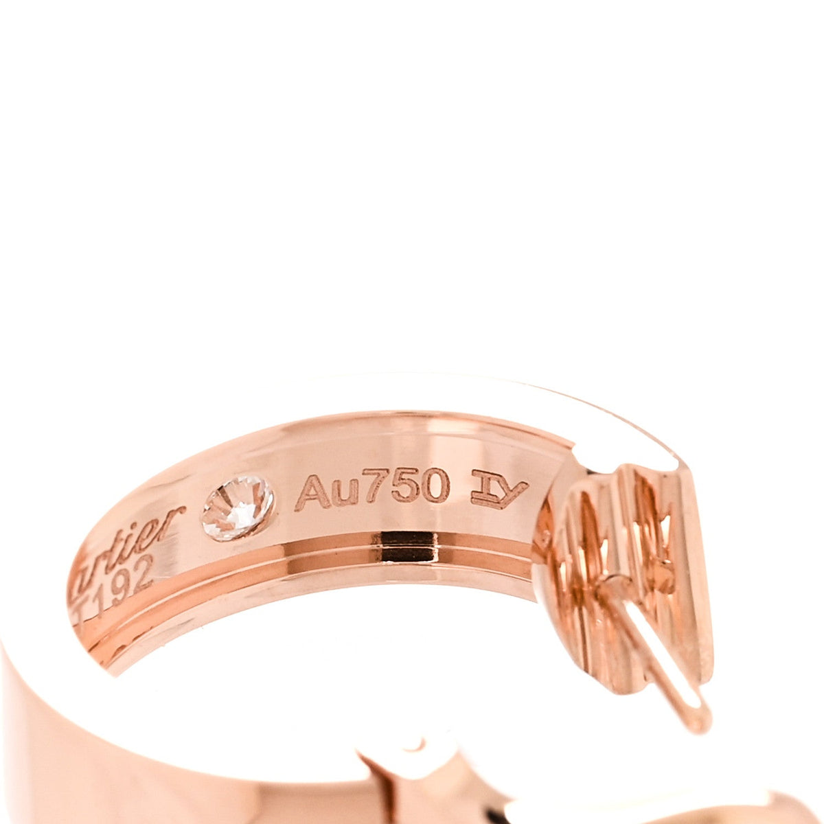 Cartier 18K Pink Gold 2 Diamond 5.5mm LOVE Hoop Earrings