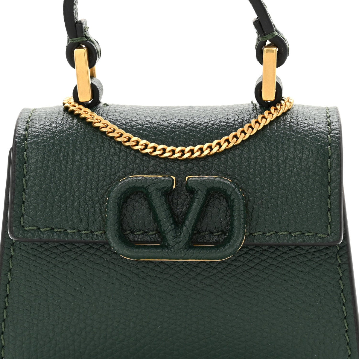 Valentino Garavani Calfskin Micro VSling Top Handle Shoulder Bag Green